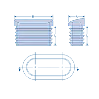 Kunststoffgleiter für Metrische Röhren mit abgewinkeltem Oberteil